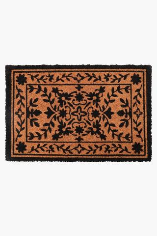 Printed Coir Floral Door Mat Small, 40x60cm