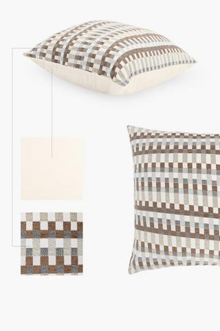 Chenille Munich Rustic Geometric Scatter Cushion, 60x60cm