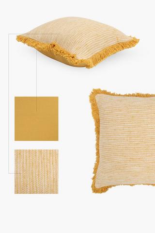 Slub Fray Edge Cotton Scatter Cushion, 50x50cm