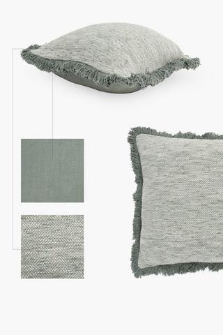 Slub Fray Edge Cotton Scatter Cushion, 50x50cm