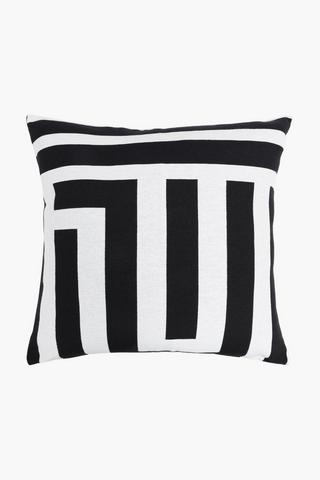 Cotton Jacquard Banks Geometric Scatter Cushion, 60x60cm