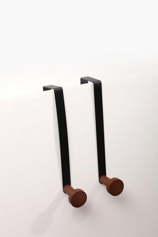 2 Piece Over The Door Bamboo Hooks