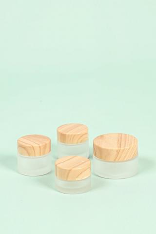 4 Pack Frosted Glass Cosmetic Bottles