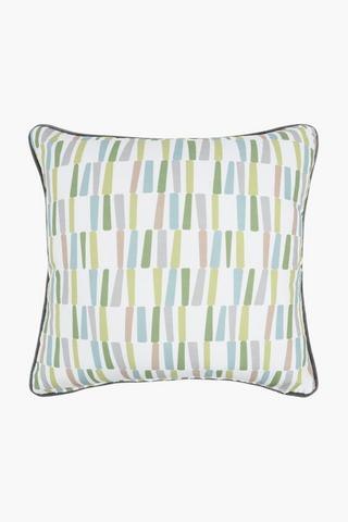 U+g Printed Cotton Pistachio Abstract Feather Filled Scatter Cushion, 60x60cm
