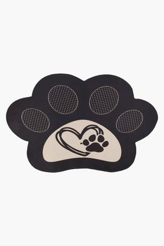 Printed Paw Heart Feeding Mat