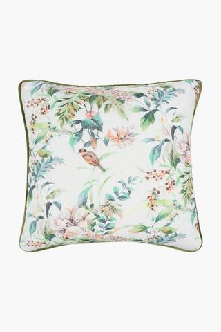 U+g Printed Verde Botanic Feather Filled Scatter Cushion, 60x60cm