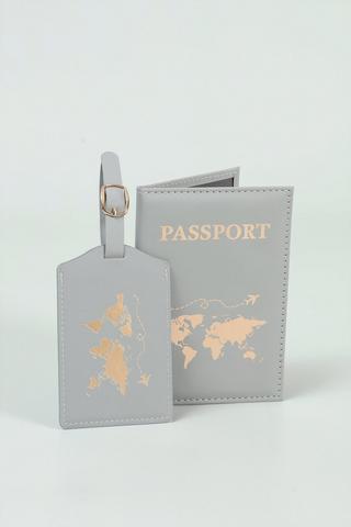 2 Pack Pu Passport Tag Set