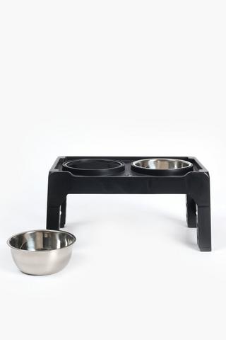 Medium Double Bowl Feeding Table Stand