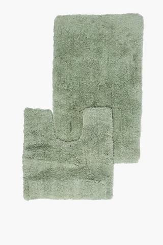 2 Piece Tufted Cotton Bath Mat Set