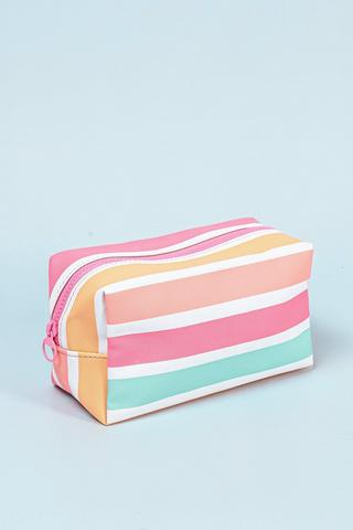 Miami Stripe Cosmetic Bag