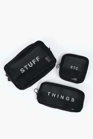 3 Pack Mesh Pouch Set