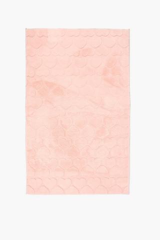 Jacquard Flannel Hearts Rug, 70x110cm
