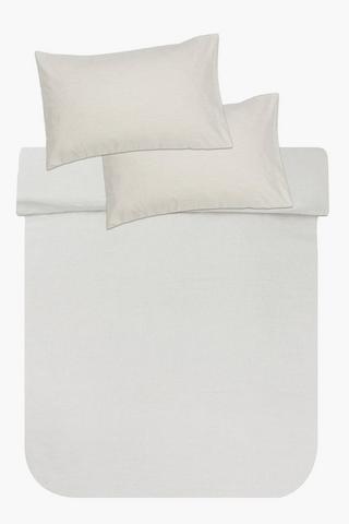 Soft Touch Linen Look Plain Duvet Cover Set