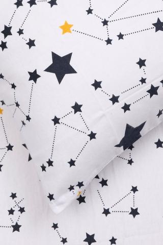 Brushed Cotton Winter Flannelette Printed Stars Pillowcase