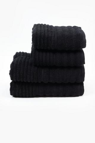 4 Pack Ripple Cotton Towel Set