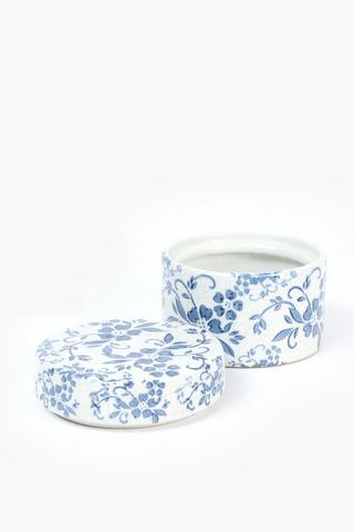 Ceramic Delft Storage Box, 12x10cm