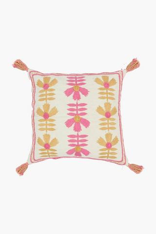 Embroidered Irina Floral Scatter Cushion, 50x50cm