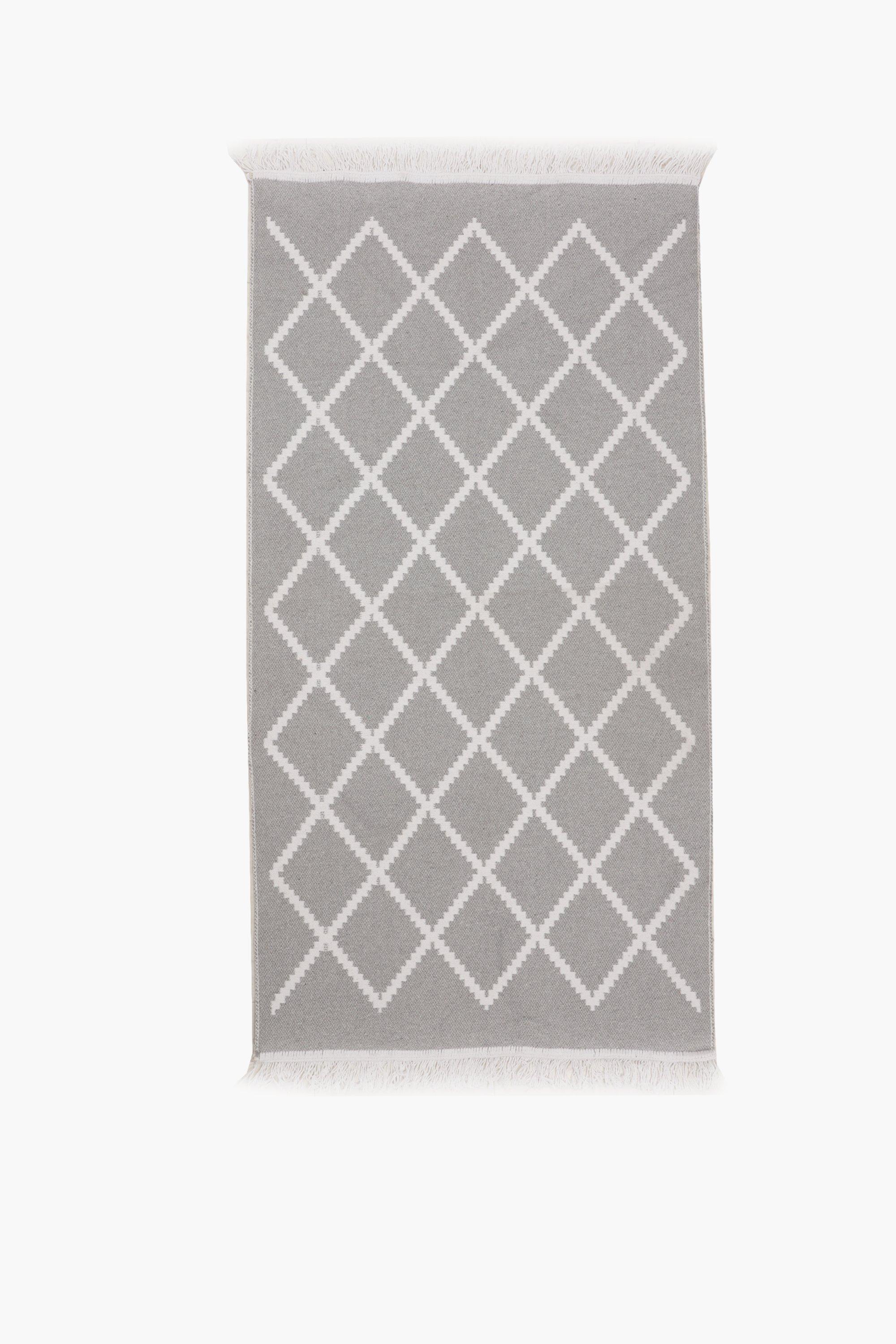 Polycotton Jacquard Geometric Runner, 120x180cm