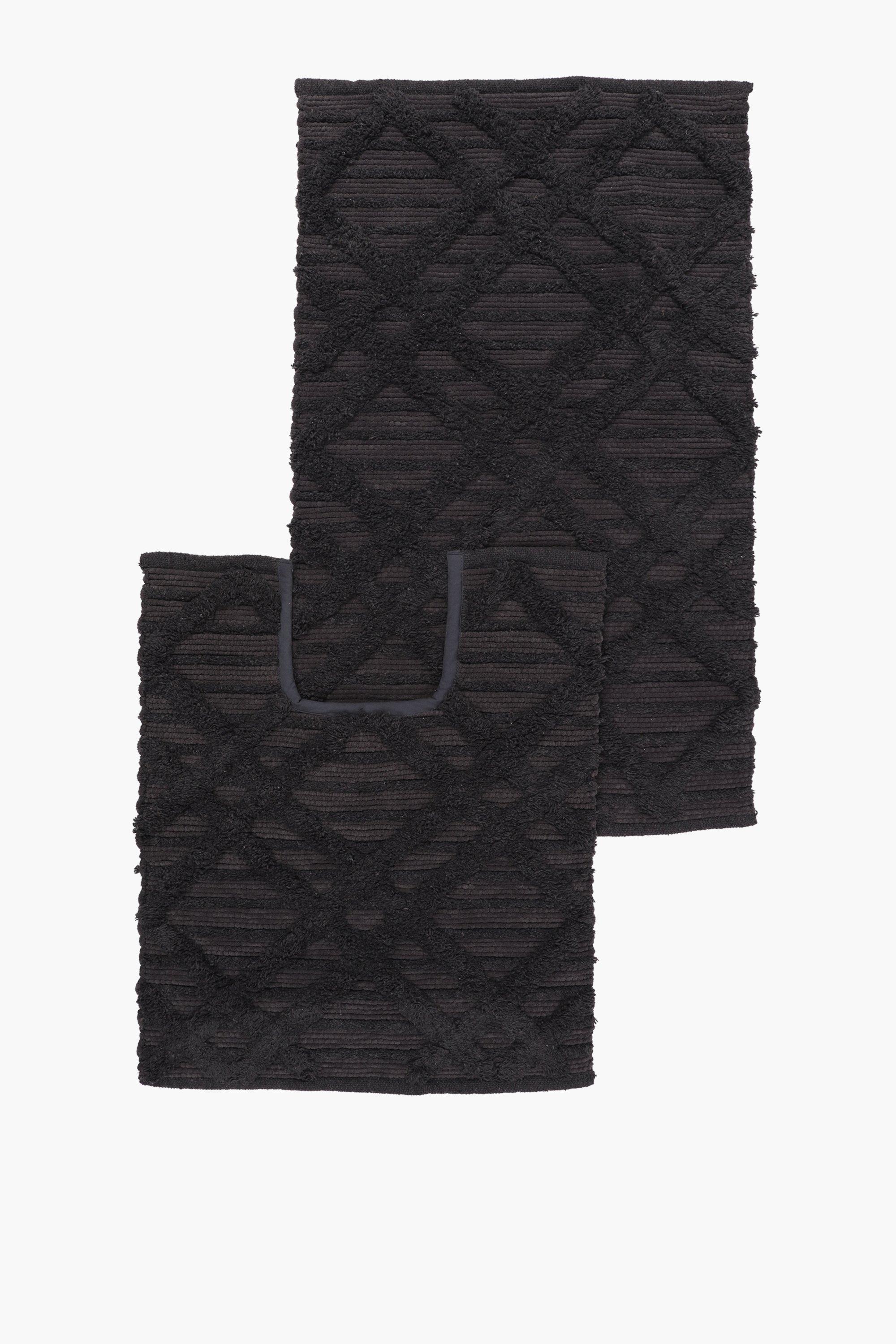 2 Piece Tufted Charcoal Mat Set main image 0
