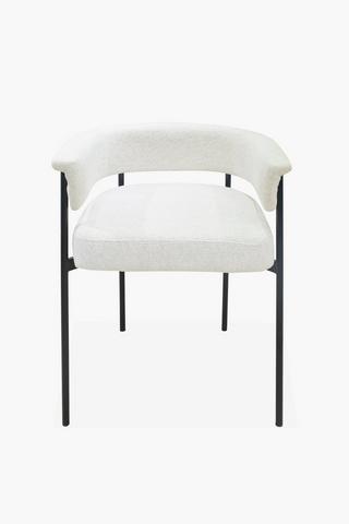 Chenille Curved Dining Chair