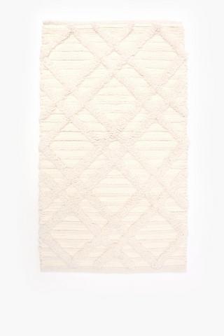 2 Piece Tufted Diamond Bath Mat Set