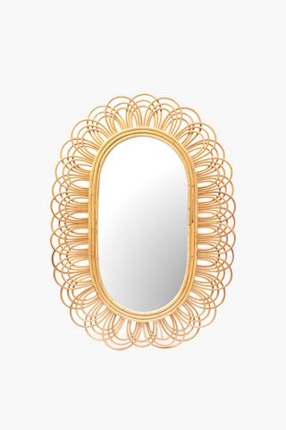 Rattan Mirror, 73x100cm