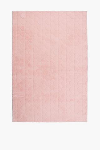 Jacquard Hearts Flannel Rug, 120x180cm