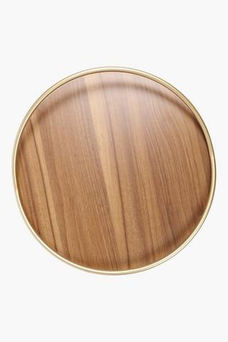 Metal And Wood Decor Tray, 40cm