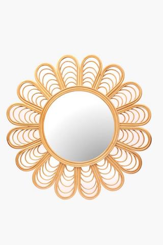Rattan Flower Mirror, 90cm