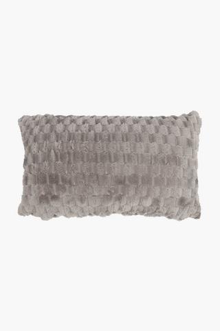 Block Coral Fleece Scatter Cushion, 30x50cm