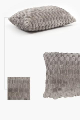 Block Coral Fleece Scatter Cushion, 30x50cm