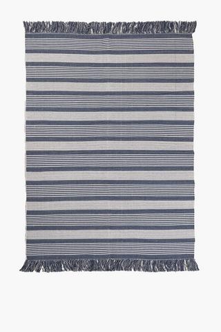Jacquard Kent Stripe Tassel Rug,120x180cm