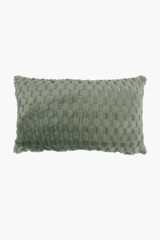Block Coral Fleece Scatter Cushion, 30x50cm