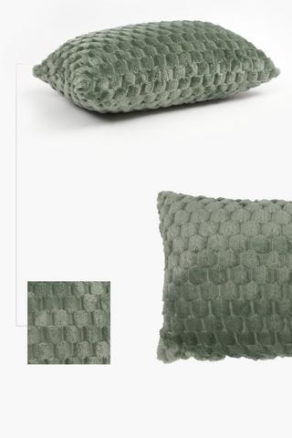 Block Coral Fleece Scatter Cushion, 30x50cm
