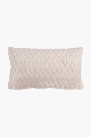 Block Coral Fleece Scatter Cushion, 30x50cm