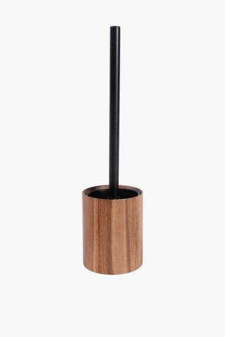 Acacia Wood Toilet Brush Set
