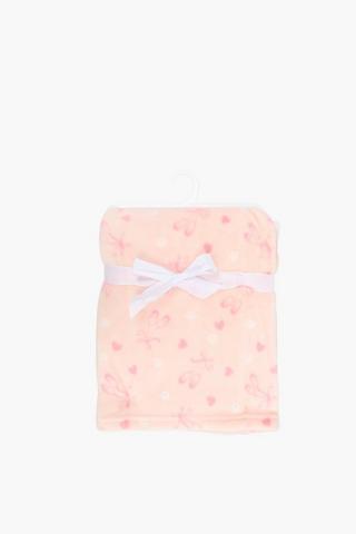 Printed Bear Hearts Blanket, 70x100cm