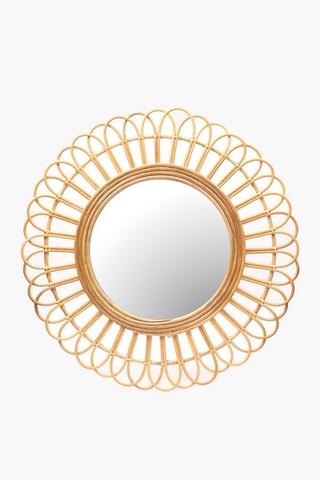 Rattan Round Mirror, 90cm