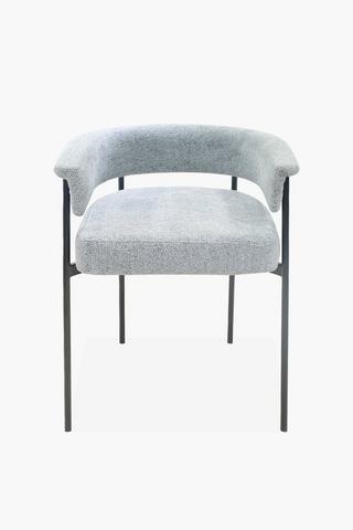 Chenille Curved Dining Chair