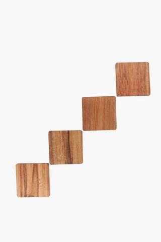 4 Pack Wooden Coasters
