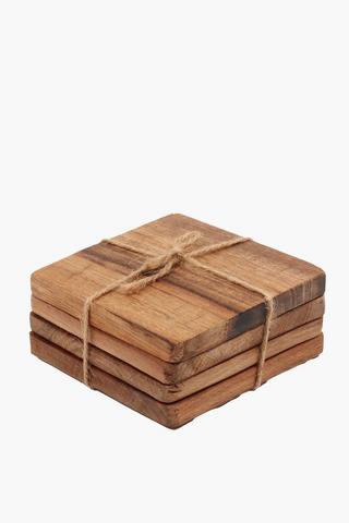 4 Pack Wooden Coasters