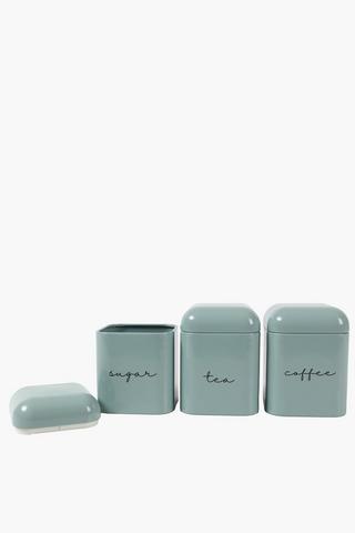 Set Of 3 Galvanised Canisters