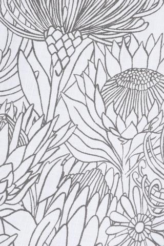 2 Pack Printed Cafe Protea Curtain, 110x120cm