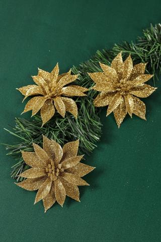3 Pack Poinsetta Clips
