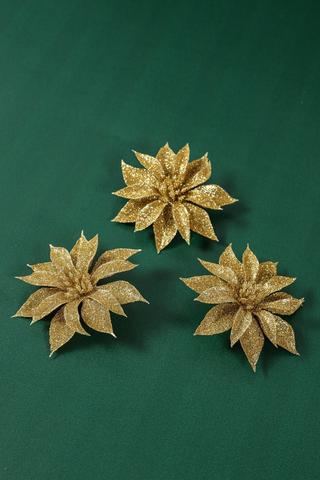 3 Pack Poinsetta Clips