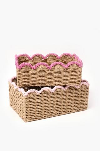 Weave Scallop Utility Basket Medium