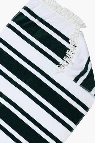 Cotton Fringe Bay Stripe Towel, 85x160cm