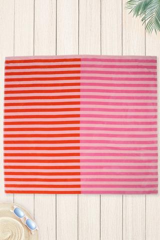 Cotton Jacquard Stripe Beach Blanket, 165x175cm
