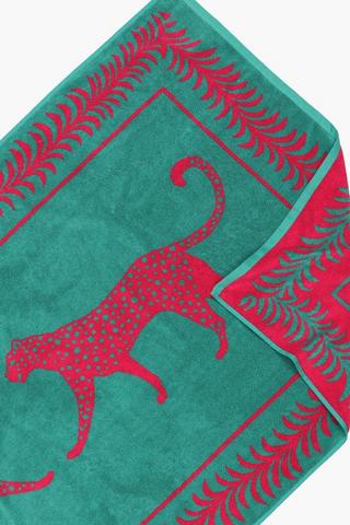 Premium Cotton Jacquard Leopard Beach Towel, 90x170cm