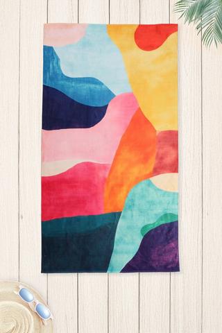 Cotton Printed Anerley Beach Towel, 85x160cm